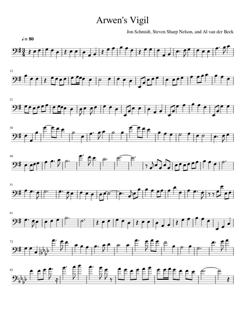 Arwen s Vigil for Cello