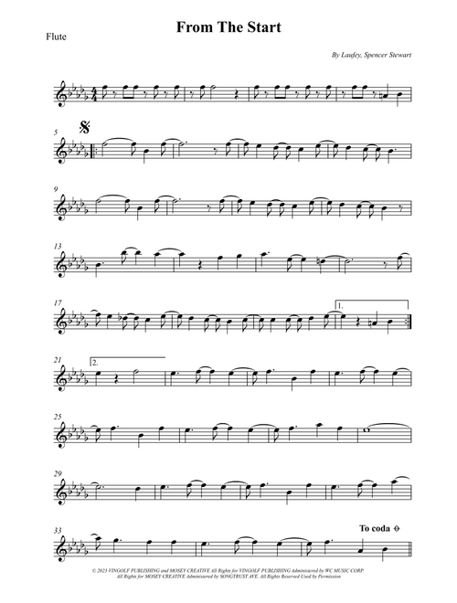From The Start (Arr. Wesley S. SIlva) - Laufey (Flute Solo)