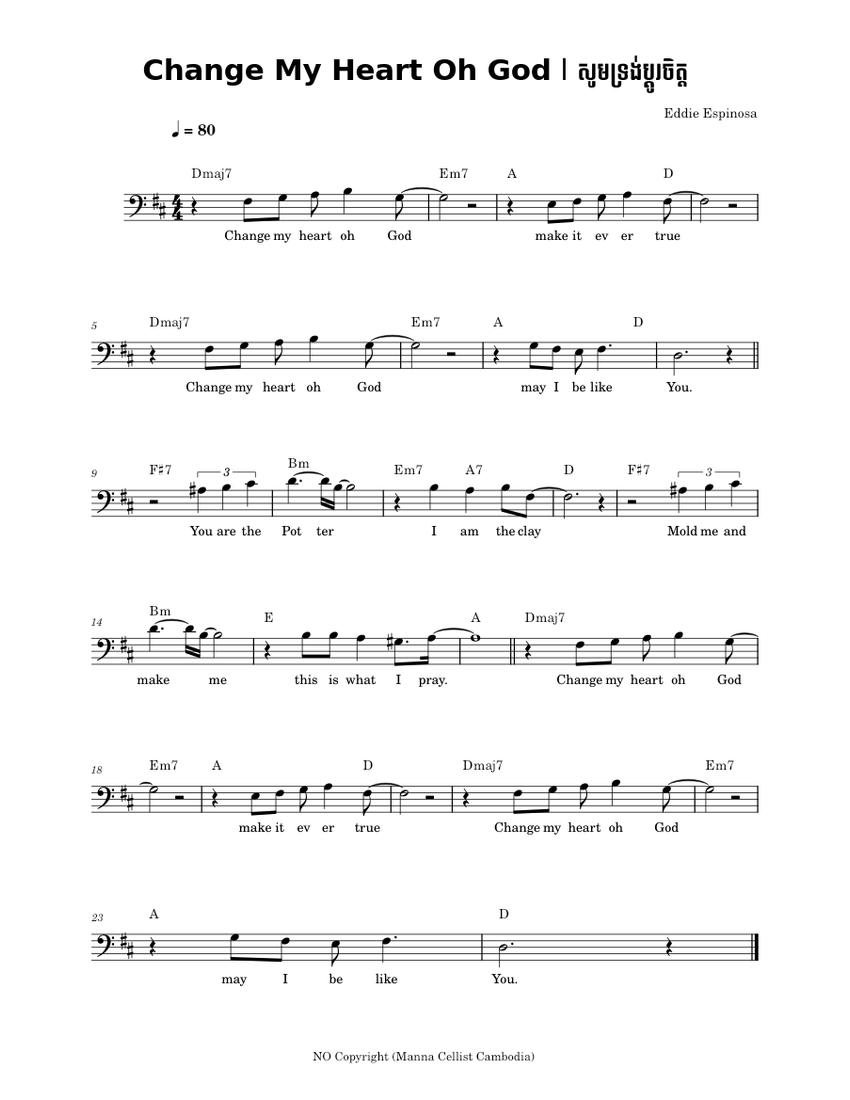 Change My Heart Oh God – Eddie Espinosa Change My Heart Oh God l