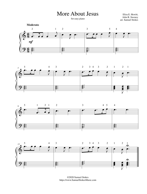More About Jesus - for easy piano (Arr. Samuel Stokes) - Eliza E. Hewitt, John R. Sweney (Easy Piano)