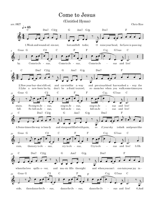 Untitled hymn come to jesus – Chris Rice