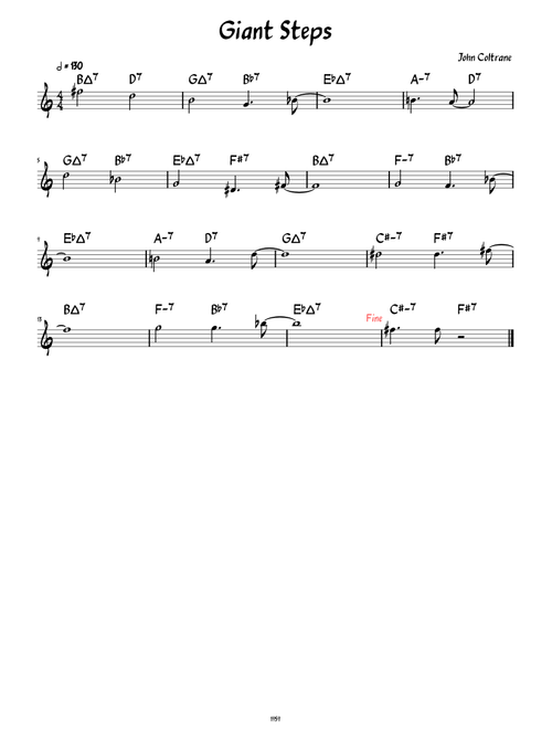 Giant Steps (Lead sheet ) Real Book I 6th edition version