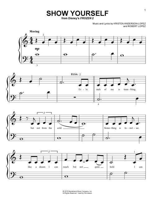 Show Yourself (from Disney's Frozen 2) - Idina Menzel and Evan Rachel Wood (Big Note Piano)