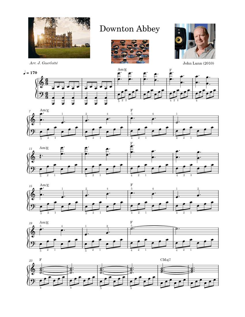 Downton Abbey (Theme) Downton Abbey TV Show, John Lunn Sheet music