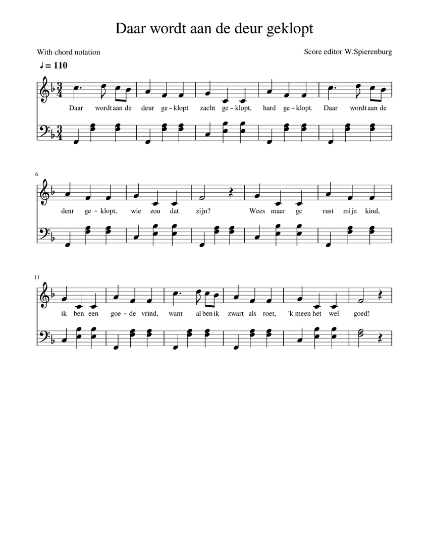 Daar wordt aan de deur geklopt Sinterklaas NL Sheet music for Soprano (Choral)