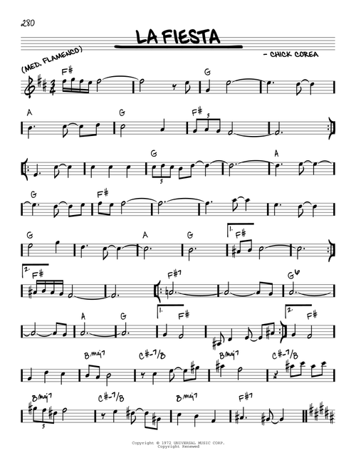 La Fiesta - Chick Corea (Real Book - Melody-Chords)