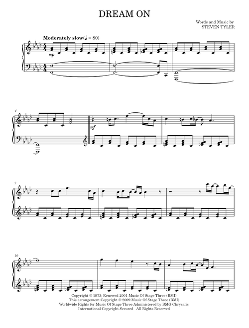Dream on - Aerosmith (Piano Solo)