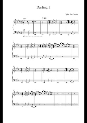 Play Official version of Darling, I Sheet Music by Tyler, The Creator ...