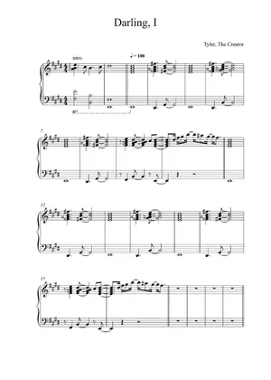 Darling Instrumental Play Official version of Darling, I Sheet Music by Tyler, The Creator ...