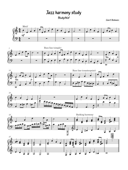 Jazz harmony study