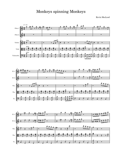 Monkeys Spinning Monkeys (Arr. Julius Marx) - Kevin MacLeod (Small Ensemble)