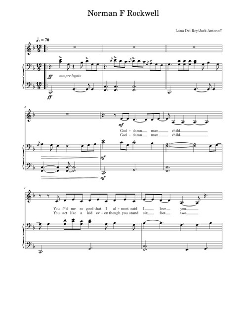 Norman Fucking Rockwell (Arr. Lana Del Rey) (Piano Vocal)