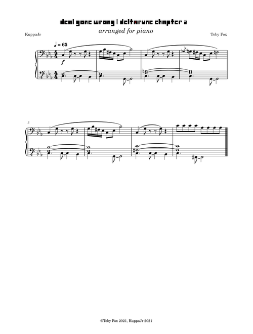 Deal Gone Wrong | Deltarune Chapter 2 (Piano Arrangement)