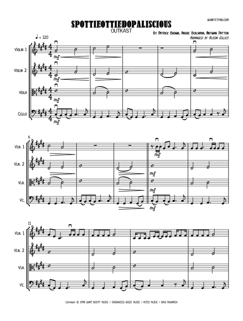 Spottieottiedopaliscious (Arr. Alison Gillies) - Patrick Brown, Antwan Patton, Andre Benjamin (String Quartet)