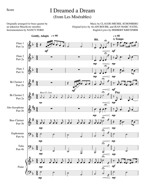 I Dreamed a Dream (from Les Misérables) - Claude-Michel Schonberg (for wind ensemble)