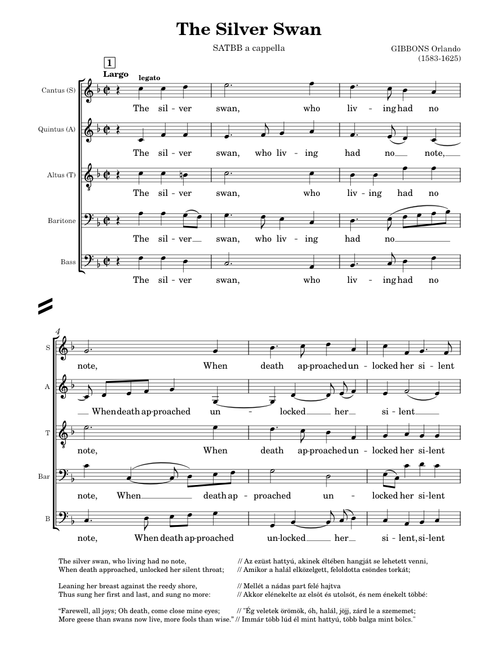 The Silver Swan – Orlando Gibbons