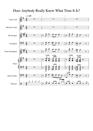 Play Official version of Does anybody really know what time it is Sheet ...