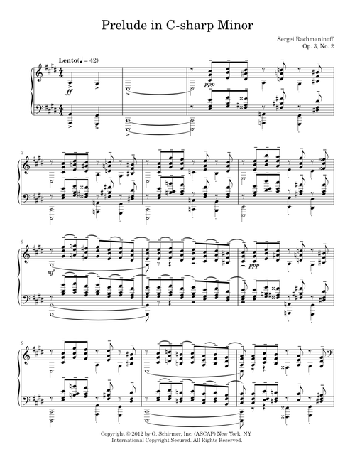 Prelude in C-sharp Minor, op. 3, No.2 - Sergei Rachmaninoff (Piano Solo)