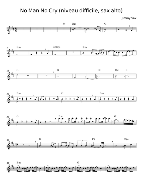 No Man No Cry - Jimmy Sax