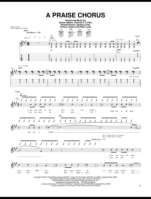 A Praise Chorus - Jimmy Eat World (Guitar Tab)