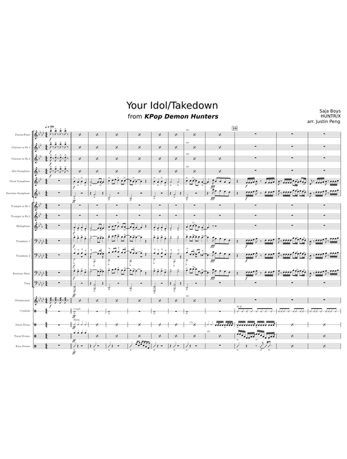 Your Idol/Takedown (marching band) - Saja Boys & HUNTR/X