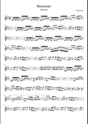 Heartache - Undertale Sheet Music for Saxophone alto (Solo