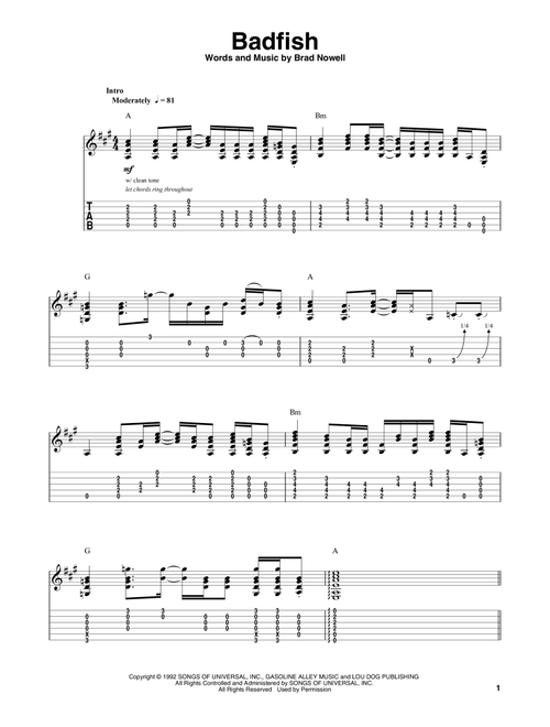 Badfish - Sublime (Guitar Tab Play-Along)