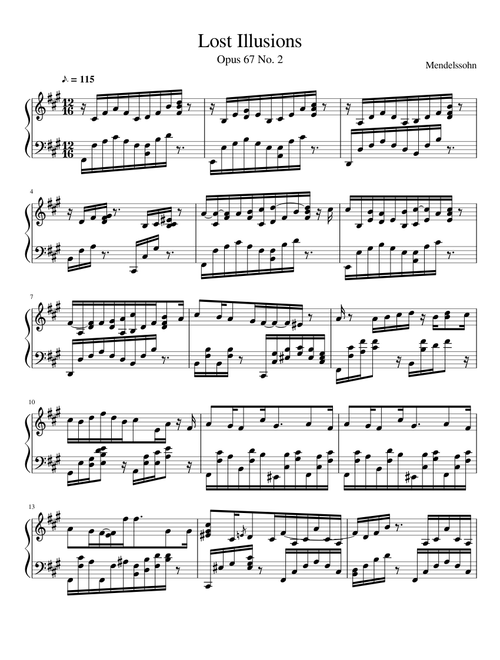 Mendelssohn Opus 67 No. 2 AKA Lost Illusions