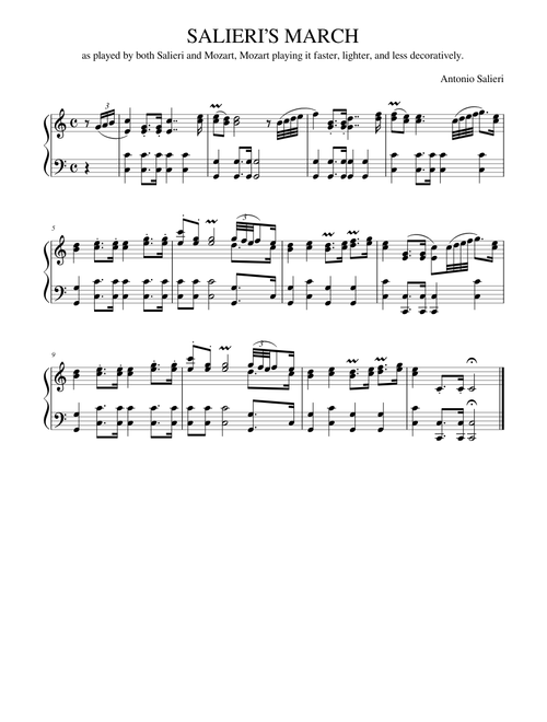 Salieri's March of Welcome