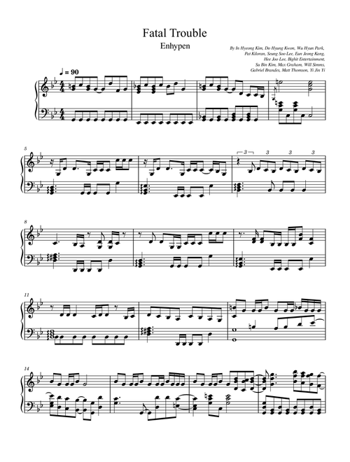 Fatal Trouble (Arr. poon) - Enhypen (Piano Solo)