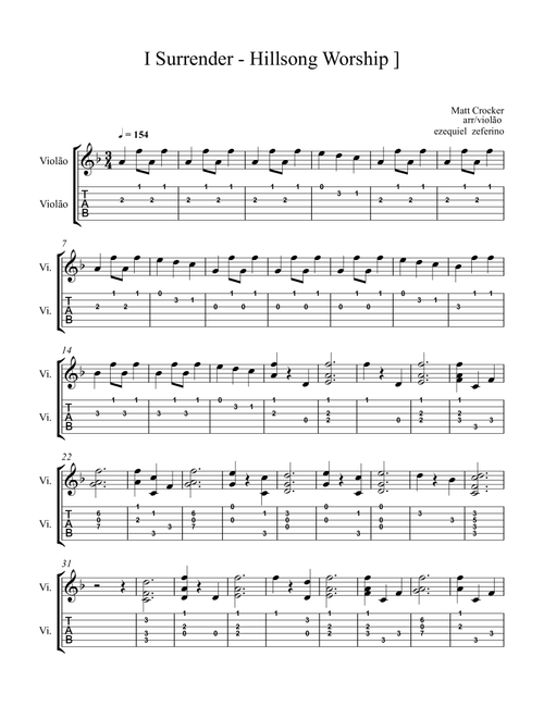I Surrender (Arr. by ezequiel) - Hillsong LIVE (Easy Guitar)