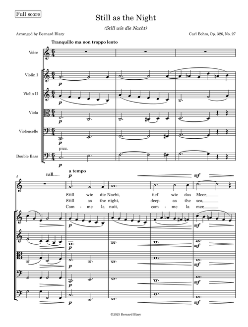 Still as the Night - Op. 326, No. 27 (Arr. Bernard Blary) - Carl Bohm (Large Ensemble)