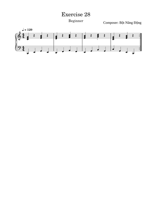 Piano Exercise 28 - Beginner