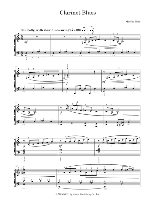 Clarinet Blues - Martha Mier