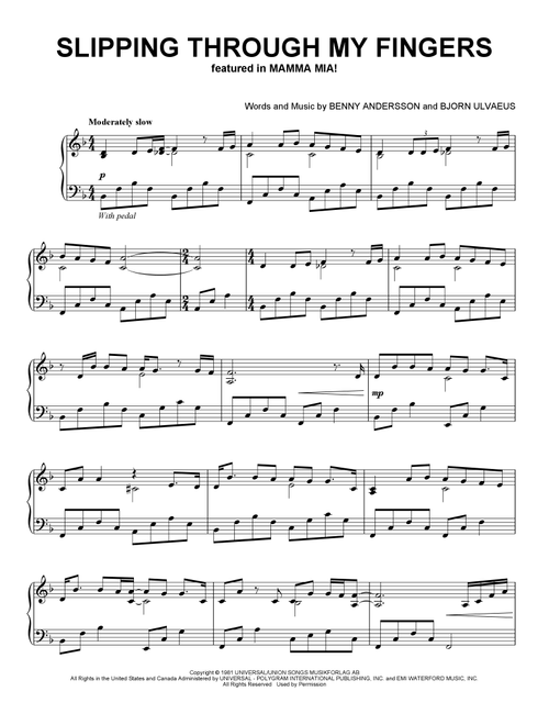 Slipping Through My Fingers (from Mamma Mia!) (Peaceful Piano Solo) - ABBA (Piano Solo)