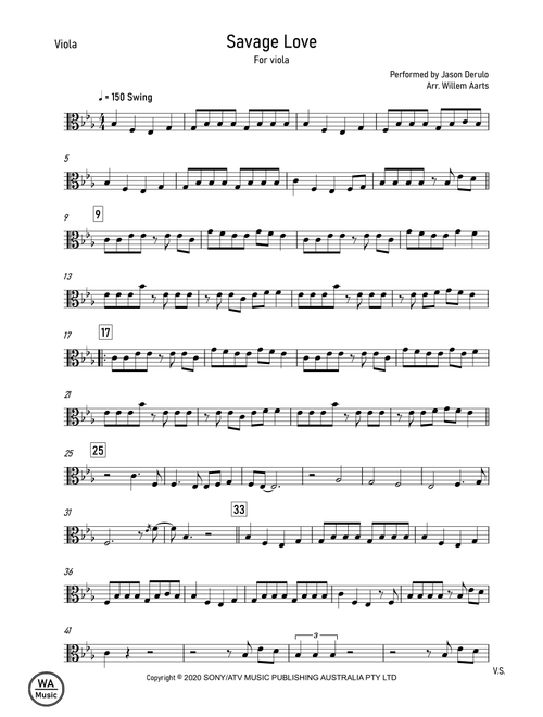 Savage Love (Arr. Willem Aarts) - Jason Derulo & Jawsh 685 (Viola Solo)