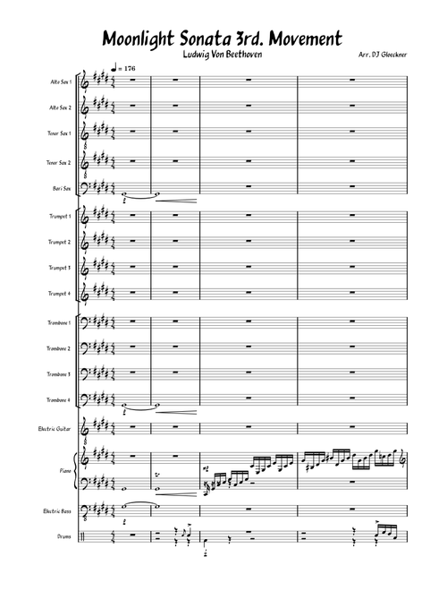 Moonlight Sonata 3rd mvmt. – Ludwig van Beethoven (Big band version) WIP
