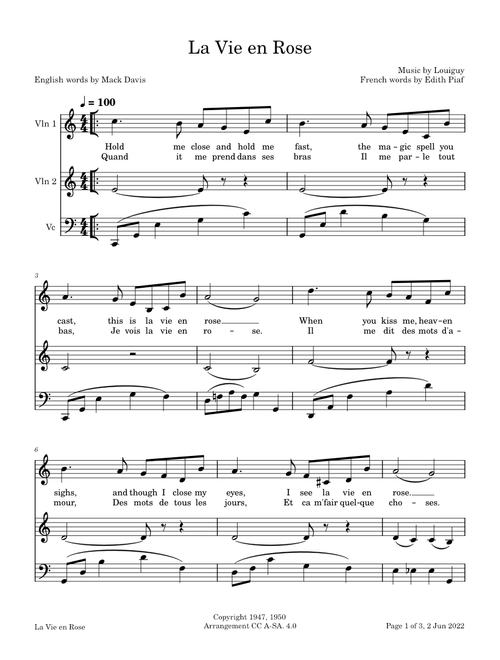 La vie en rose – Édith Piaf
