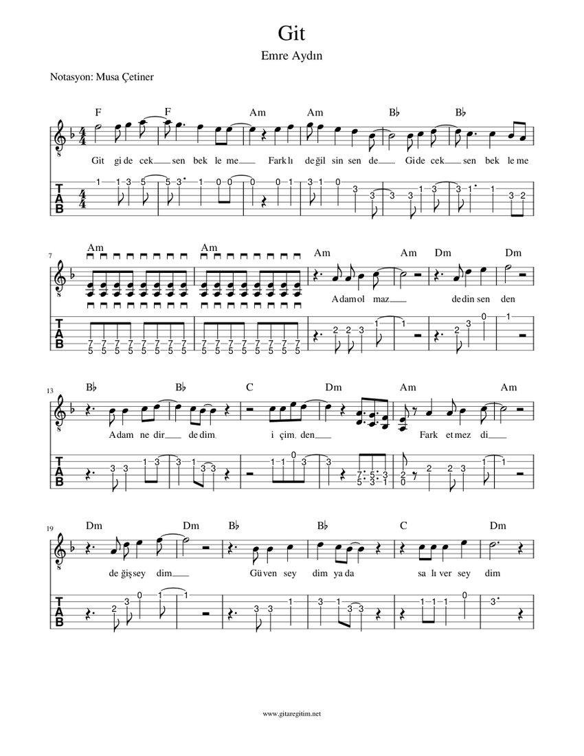 Git Sheet music for Guitar (Solo) | Musescore.com