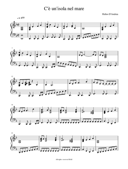 C'è un'isola nel mare - Helios D'Andrea (Piano Solo)