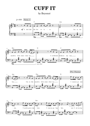 Cuff It - Beyoncé Sheet Music for Strings group (Mixed Quartet ...
