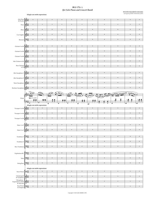 Blu (Arr. John Ivor Holland) - Ryuichi Sakamoto (Concert Band)