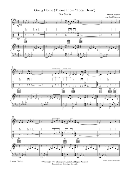 Going Home (Theme From "Local Hero") (Arr. Jim Paterson) - Dire Straits (Instrumental Solo (with Piano Accompaniment))