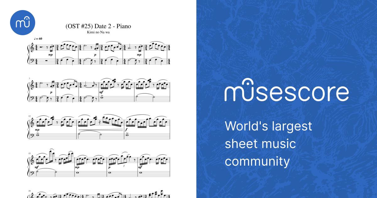 Kimi no Na wa - (OST #25) Date 2 [Piano] Sheet Music for
