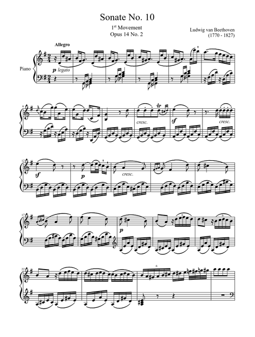 Sonate No. 10, 1st Movement