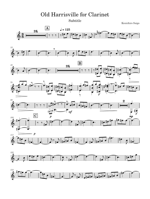 Old Harrisville Solo/Trio for Bb Clarinet