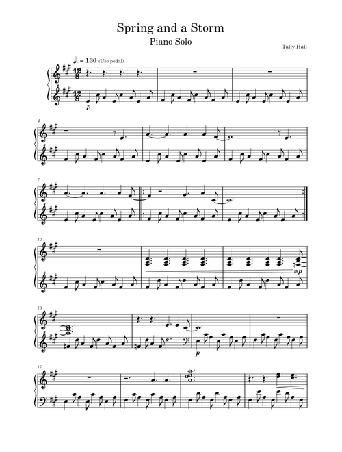 Tally Hall: Spring and a Storm (Piano Solo)