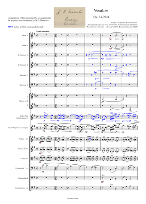 Vocalise Op. 34 No. 14 - Sergei Rachmaninoff Sheet Music for Cello