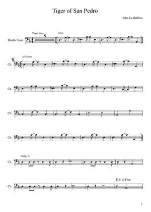 Tiger of San Pedro Big Band Arrangement Sheet Music with Chords Tiger of San Pedro Big Band Arrangement Sheet Music with Chords