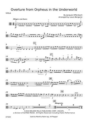 Overture Instruments Overture from Orpheus in the Underworld – Jacques Offenbach Sheet Music ...